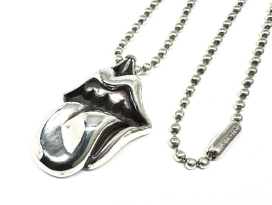 Chrome Hearts LIPS TONGUE CHARM "Silver"