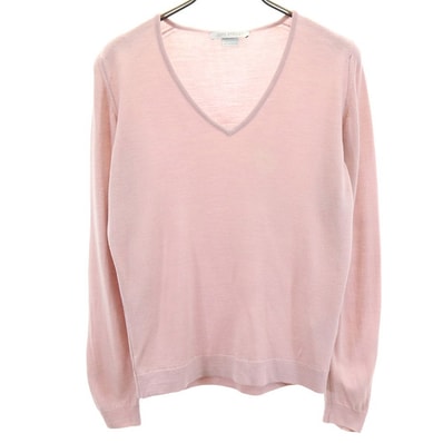 JOHN SMEDLEY ジョンスメドレー 長袖 Vネック セーター ピンク系 ニット