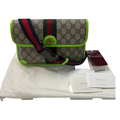 新品未使用 GUCCI グッチ オフィディア ベージュ ゴールド金具 GGスプリームキャンバス レザー/ ショルダーバッグ S1-00082 【中古】