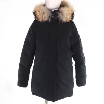 美品 ピレネックス ダウンコート BORDEAUX ブラック レディース 38