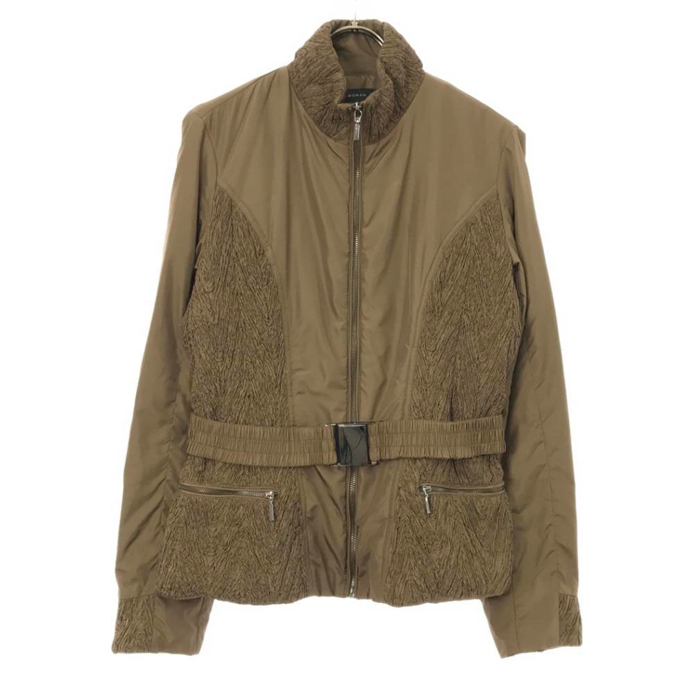 ZARA WOMAN ザラウーマン ジップジャケット L ブラウン ベルト付