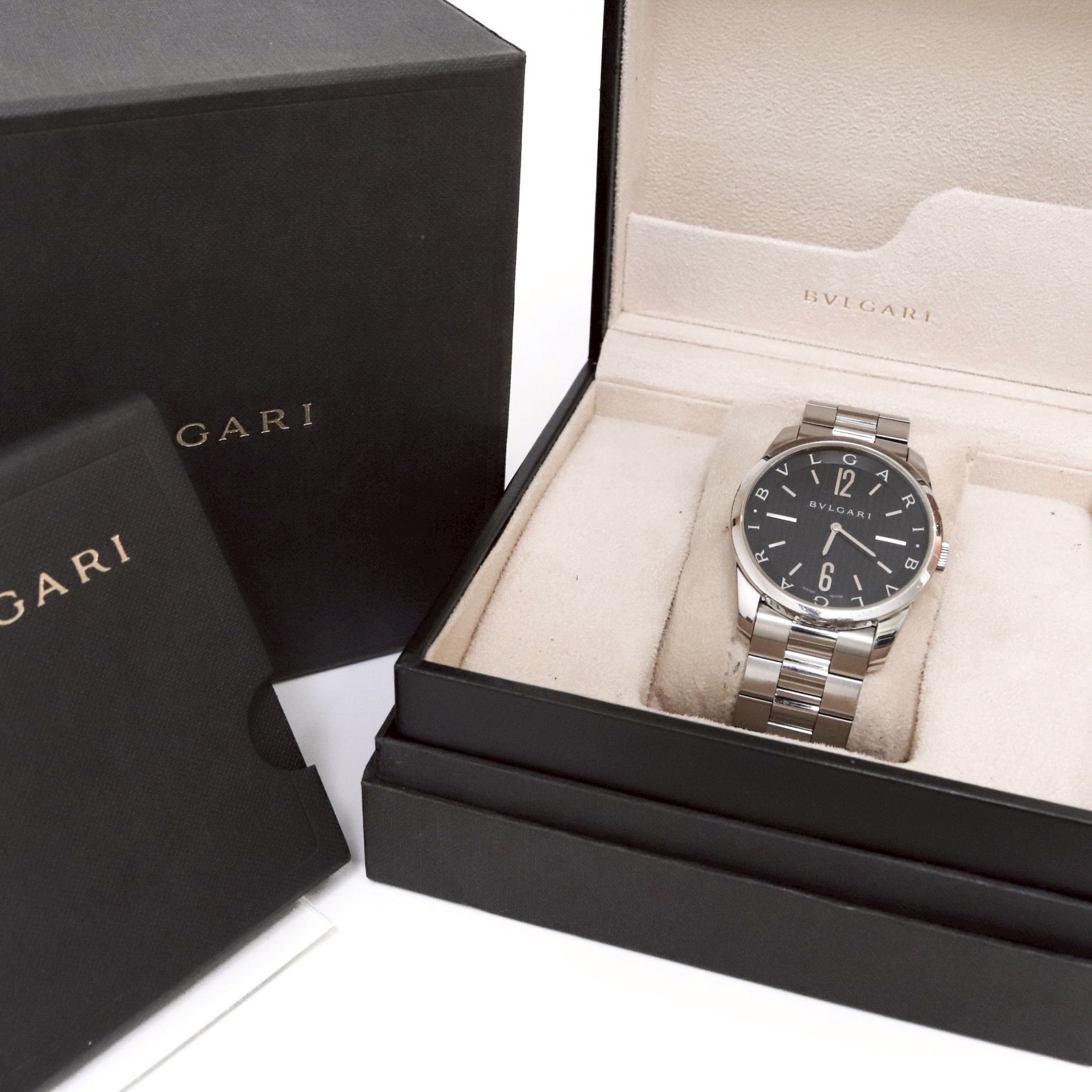 【美品】BVLGARI ブルガリ ソロテンポ メンズ ST42S 腕時計 稼働