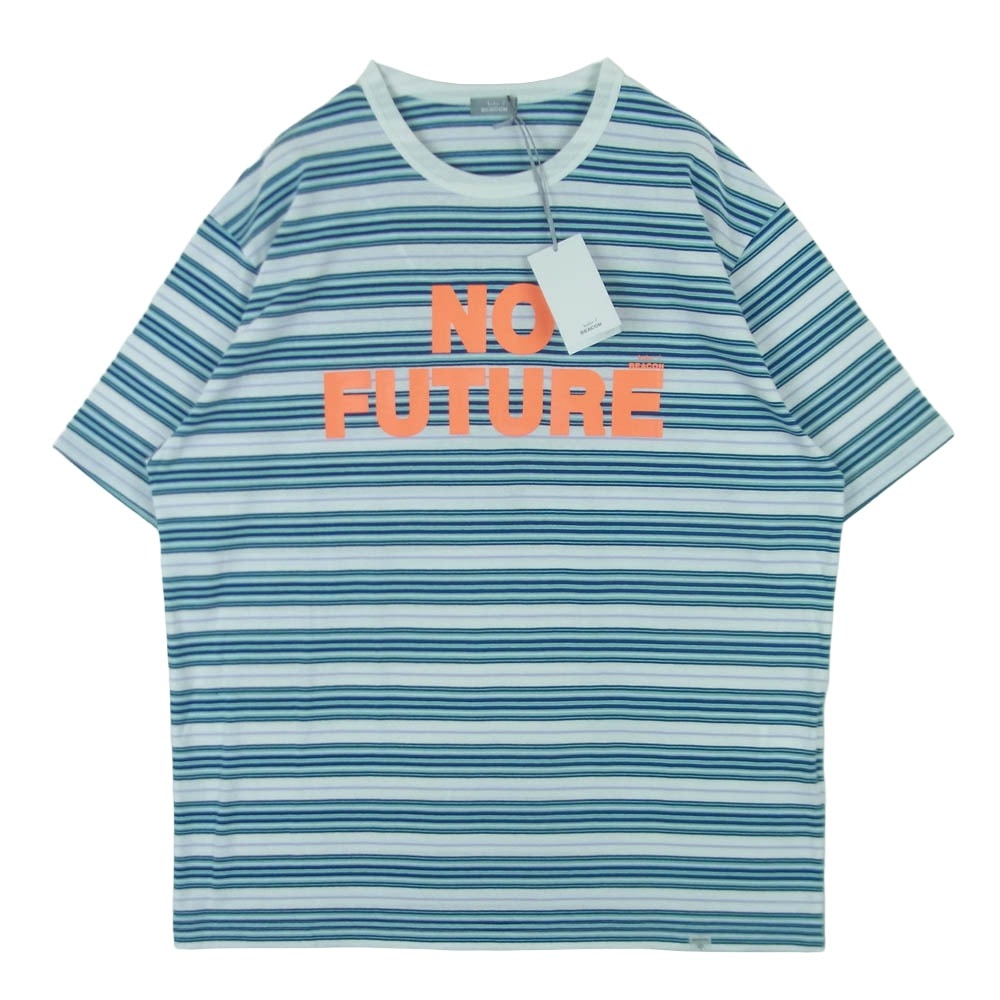 kolor カラー 25SS 25SBM-T04232 BEACON T-Shirt ボーダー プリント 半袖 Tシャツ ブルー系 ホワイト系 3【新古品】【未使用】【中古】