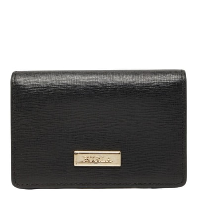 フルラ カードケース 名刺入れ ブラック レザー レディース Furla 【中古】