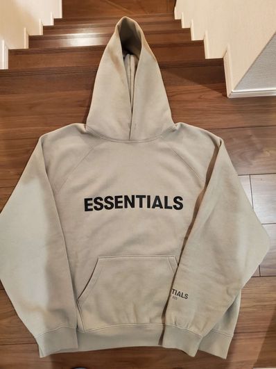 FEAR OF GOD ESSENTIALS 3D Silicon Applique Pullover Hoodie "Moss"