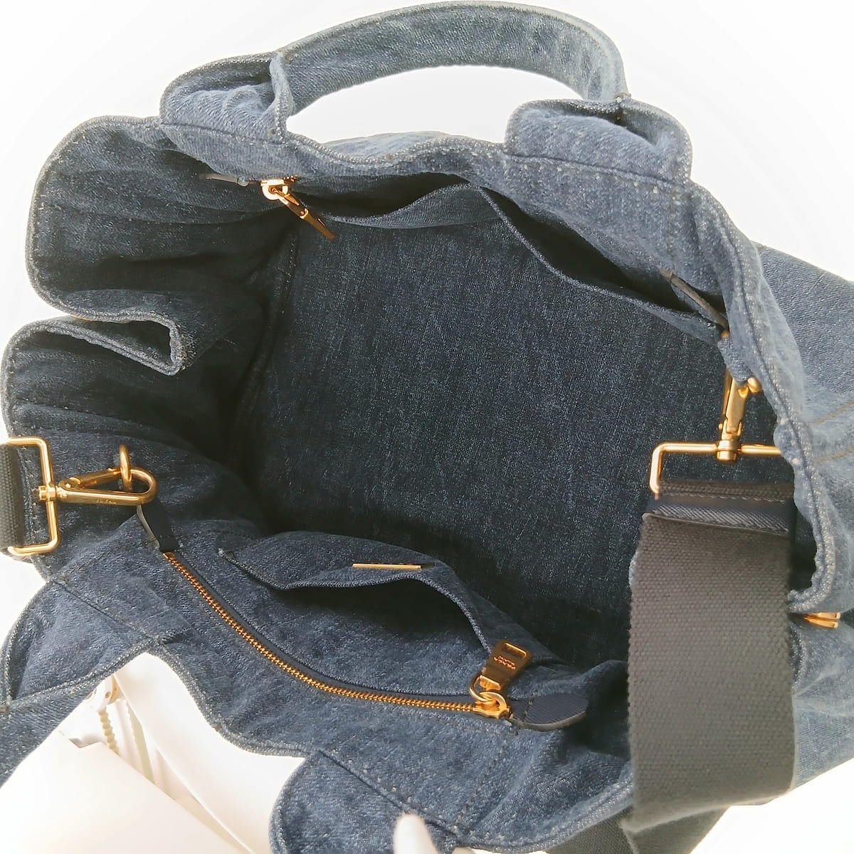 B (目立った傷や汚れなし)】PRADA プラダ 2WAY カナパ M デニム トート
