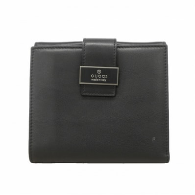 【6fe6442】グッチ 財布 035 4276 2100 レザー ブラック シルバー金具【中古】メンズ レディース ユニセックス
