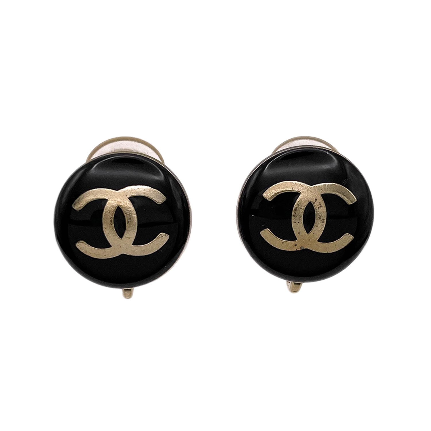 CHANEL シャネル ココマーク イヤリング ラウンド 07A メタル ブラック レディース 【中古】