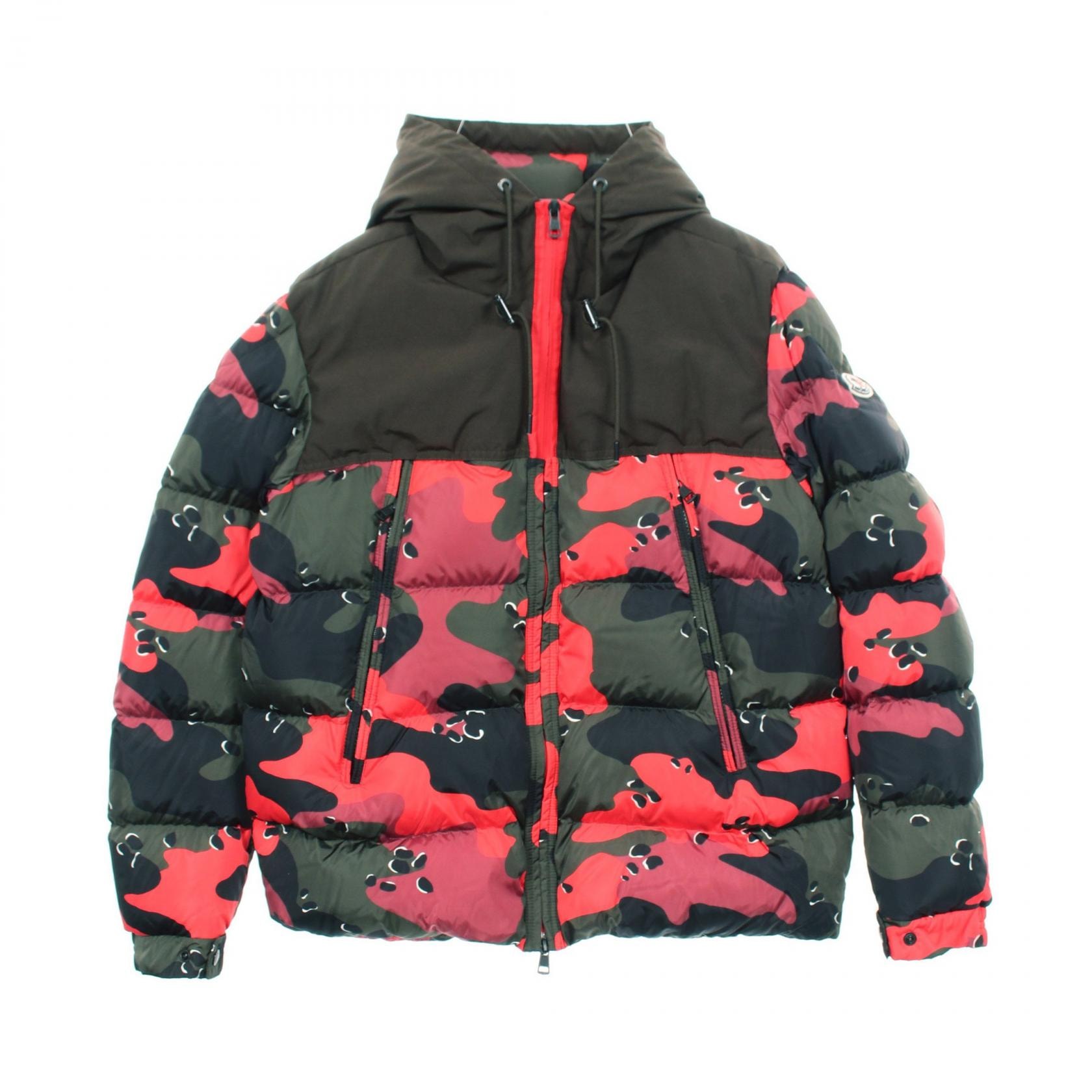 モンクレール MONCLER EYMERIC フード付き ダウンジャケット 衣料品 アウター ナイロン メンズ カーキ系 / レッド系 / ブラック系 E2091419928553991 【中古】