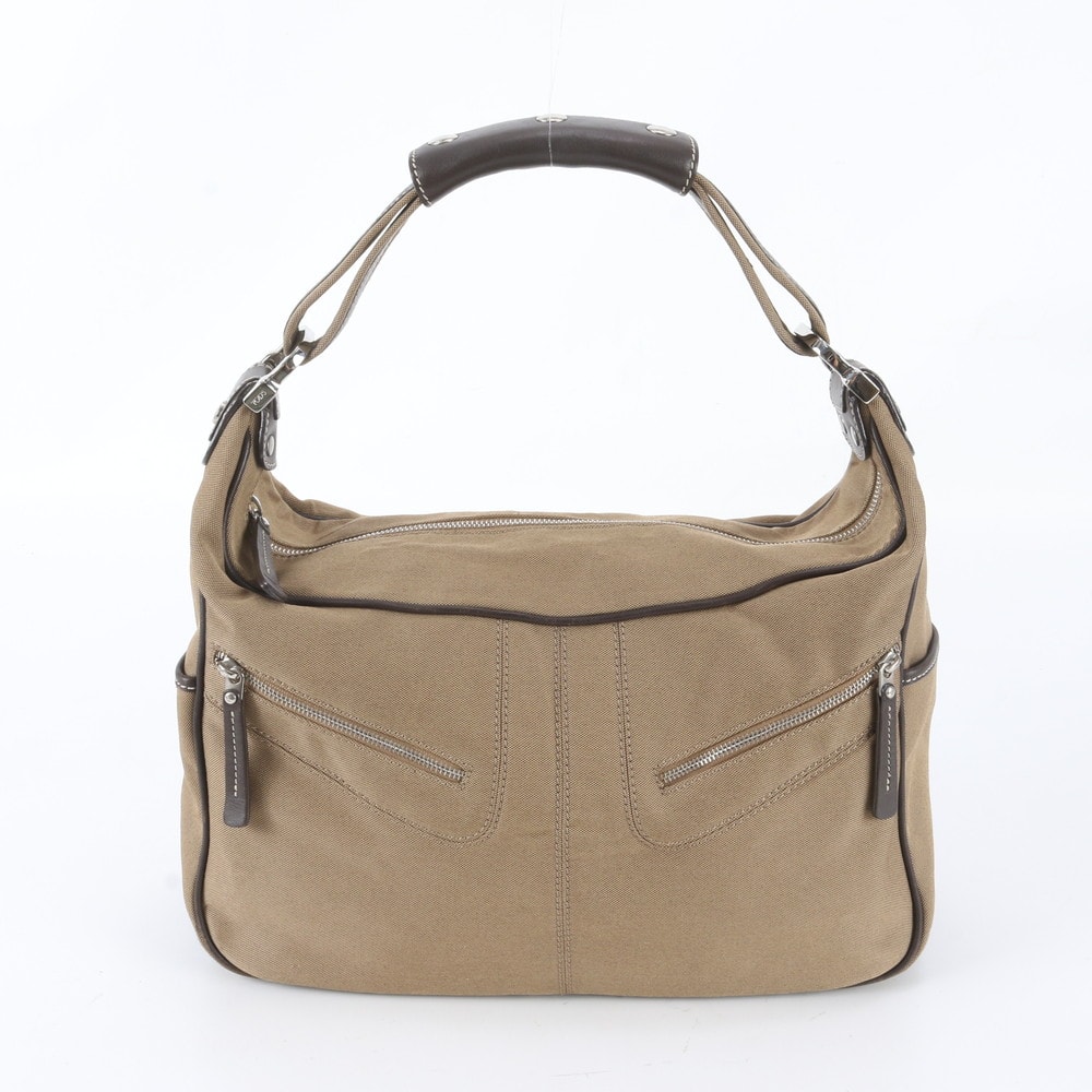 ■美品 トッズ ショルダーバッグ レザー×キャンバス