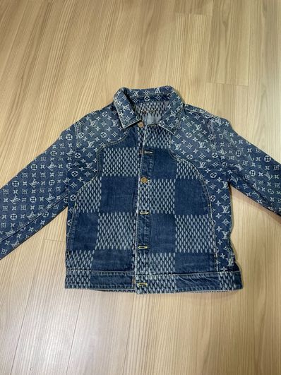 Louis Vuitton x Nigo Giant Damier Waves MNGM Denim Jacket "Blue"