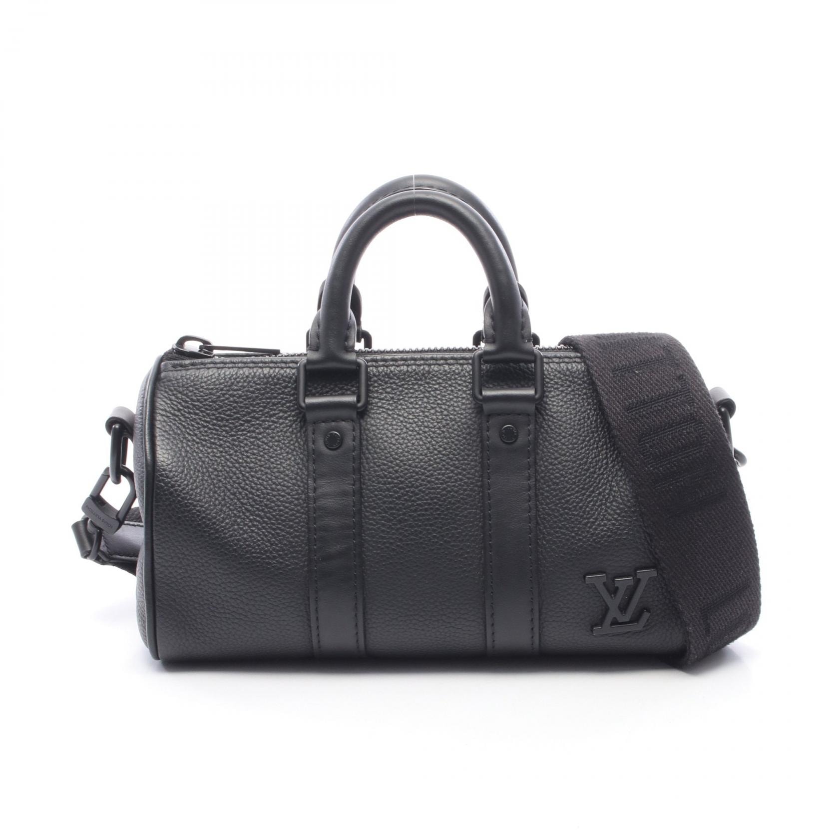 ルイ・ヴィトン LOUIS VUITTON キーポルXS LVアエログラム 2WAY ハンドバッグ バッグ レザー メンズ ブラック系 M80950 【中古】