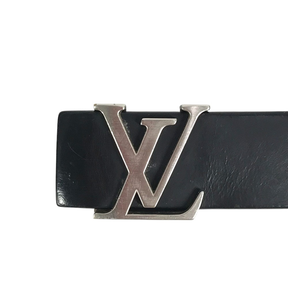 ルイヴィトン LOUIS VUITTON サンチュールイニシャル アクセサリー バックル ボトムス用ベルト ベルト レザー ブラック