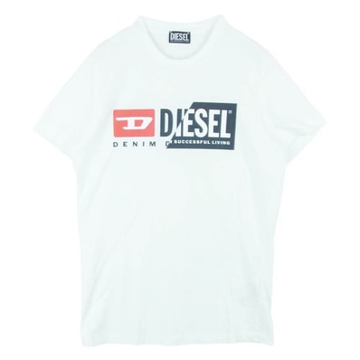 DIESEL ディーゼル DENIM DIVISION ロゴ 半袖 Tシャツ バングラデシュ製 ホワイト系 100 M【中古】