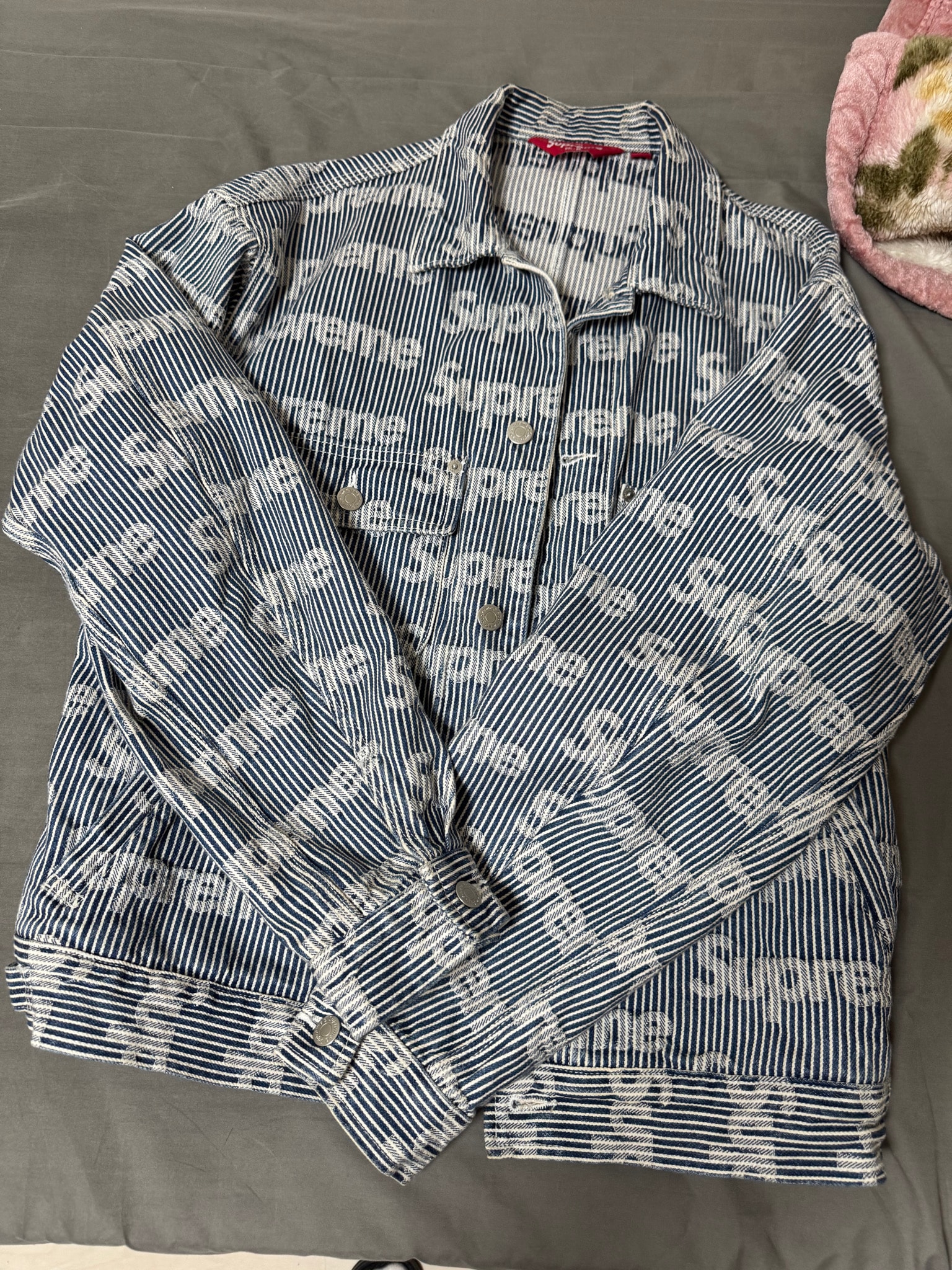 Supreme Denim Chore Trucker Jacket "Stripe"