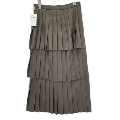 クラネ ×KIM YOU JUNG キムユジョン 11109-6123 ブラウン W FACE PLEATS SKIRT ダブルフェイスプリーツスカート 1