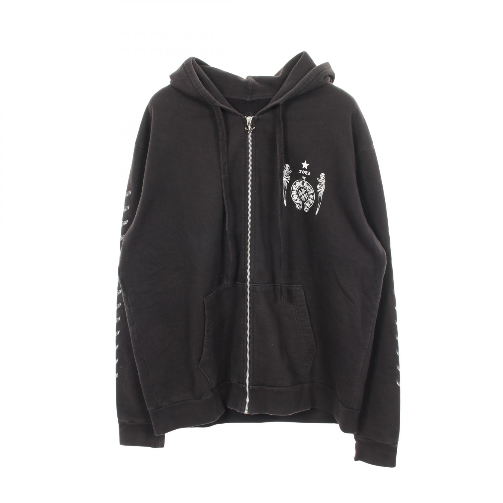Chrome Hearts Sweatshirt Back Foti Print Zip Up Hoodie "Black"