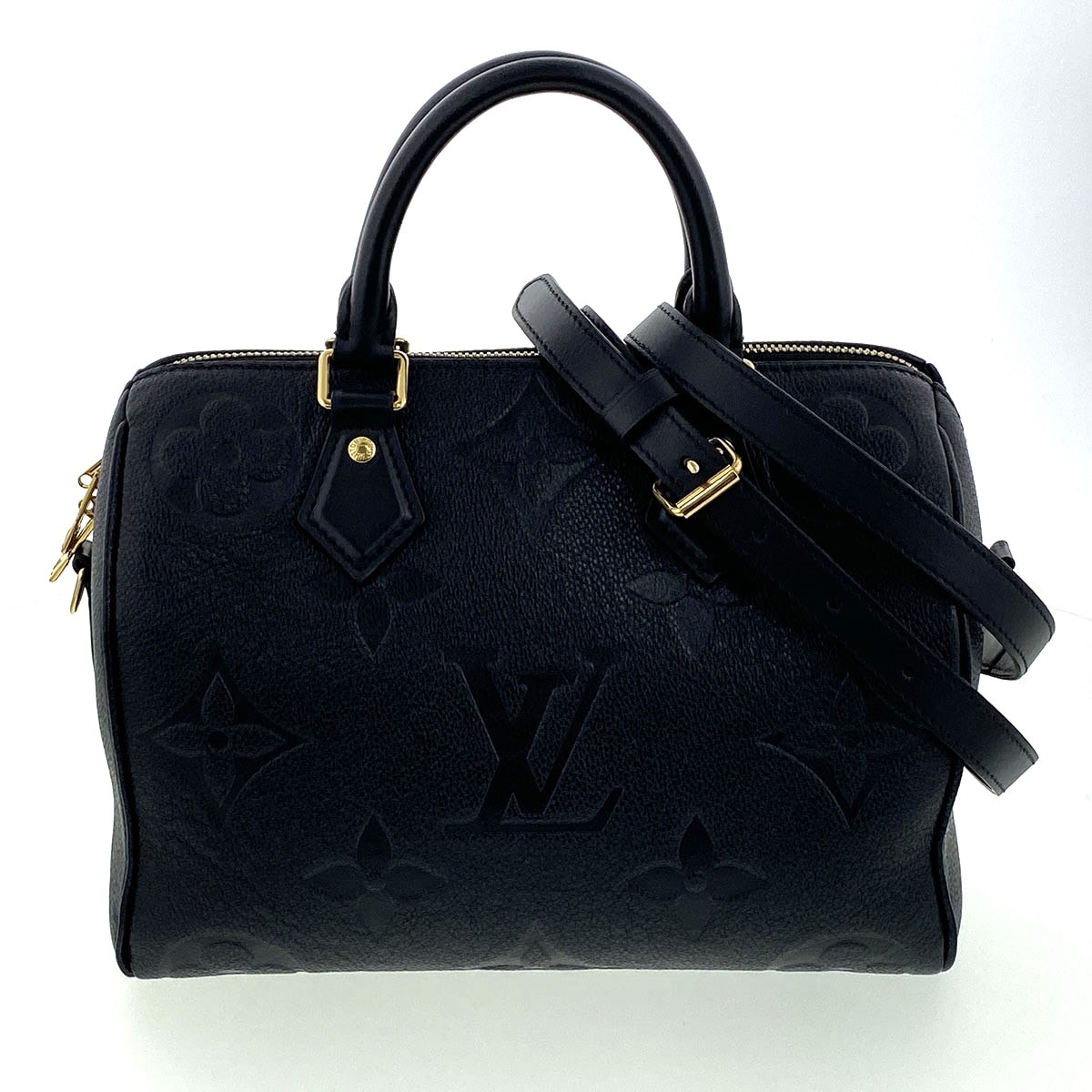 LOUIS VUITTON ルイ・ヴィトン スピーディ バドリエール 25 ハンドバッグ M58951 モノグラムアンプラント ブラック  レディース【中古】