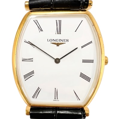 美品 LONGINES ロンジン グランドクラシック L4.705.2 腕時計 ステンレススチール/レザー ゴールド クォーツ ホワイト文字盤 メンズ【中古】