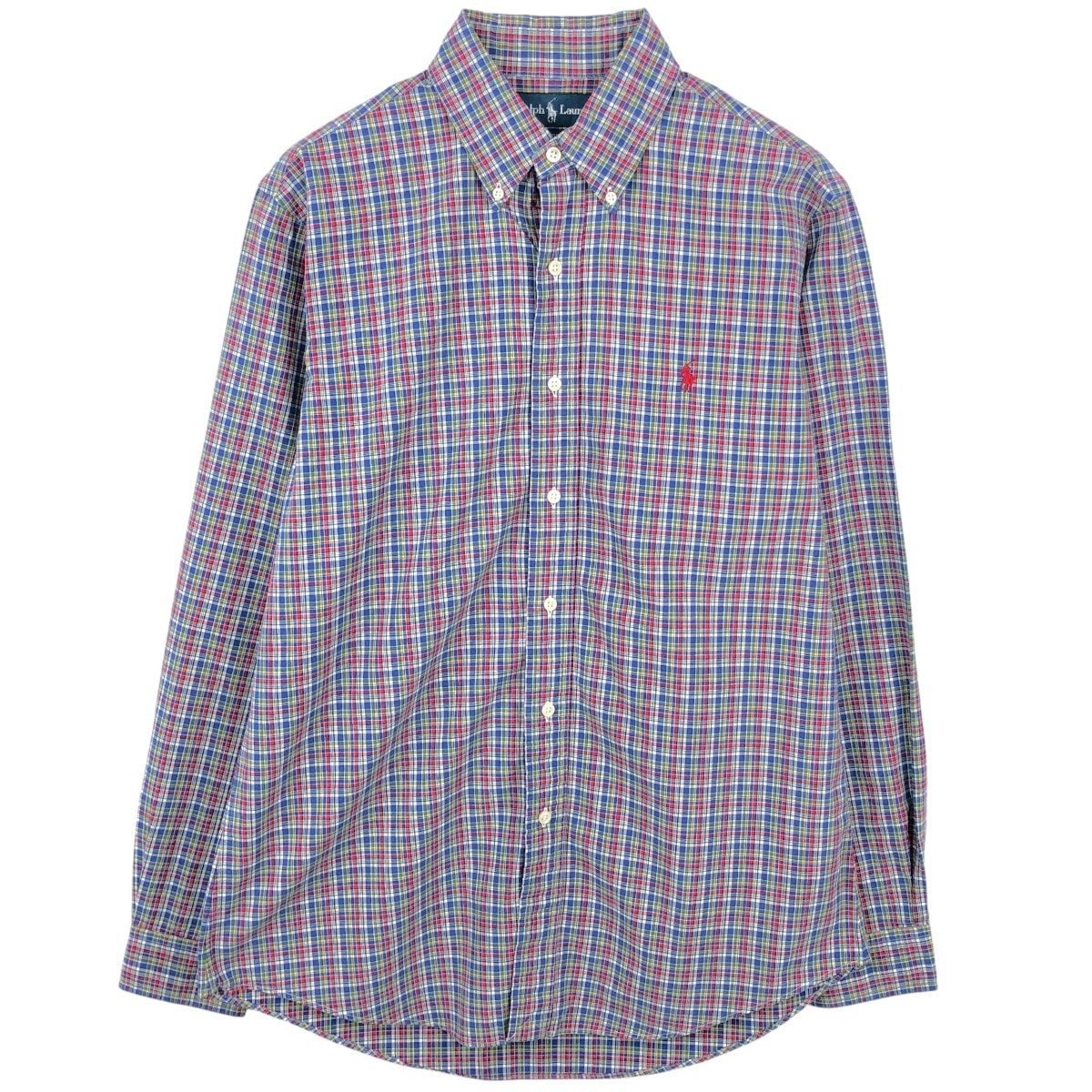 古着 ラルフローレン Ralph Lauren BLAKE 長袖 ボタンダウンチェックシャツ メンズM相当/eaa662027