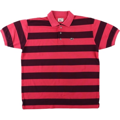 古着 ラコステ LACOSTE VINTAGE FIT 半袖 ボーダー ポロシャツ メンズXL相当/eaa622613
