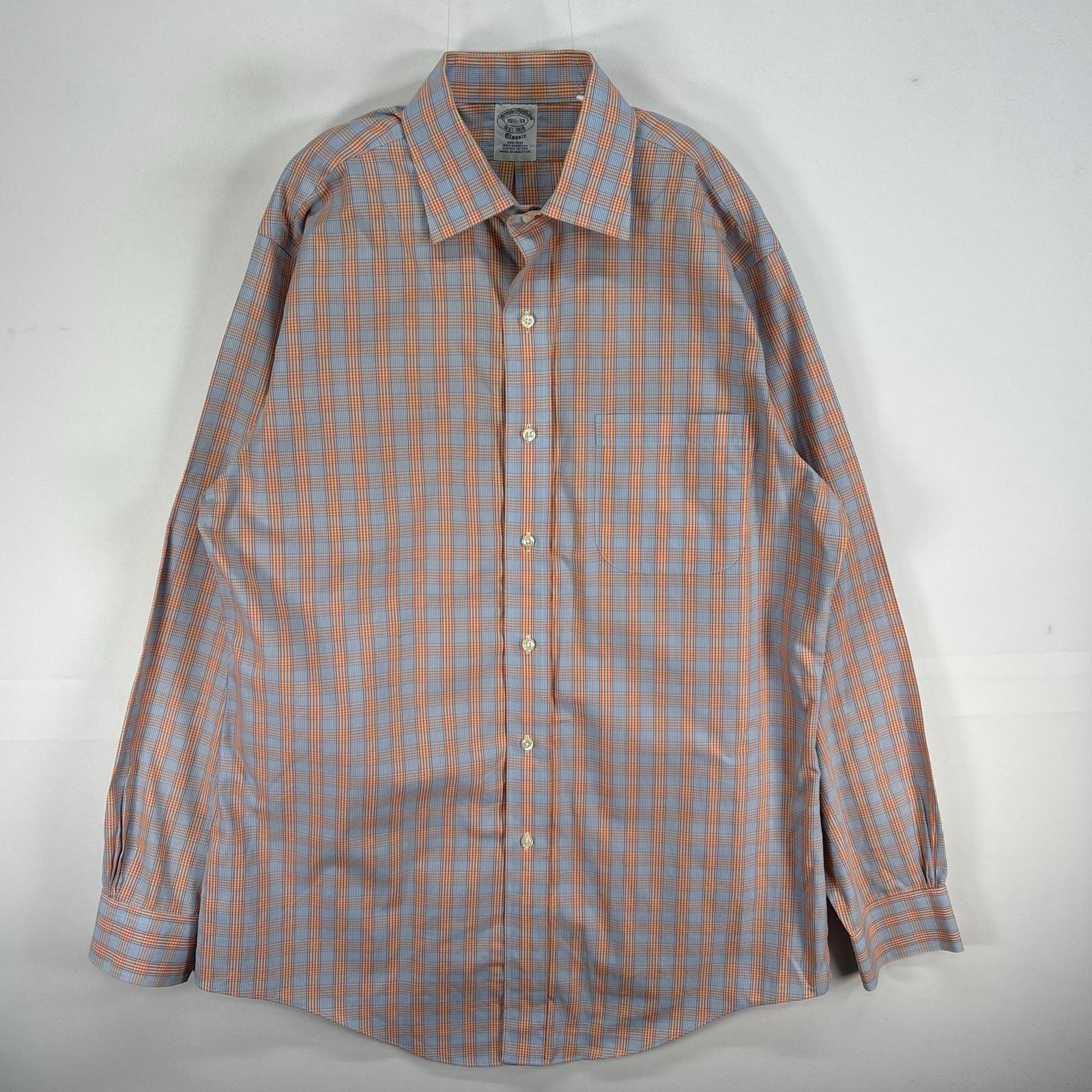 古着 ブルックスブラザーズ Brooks Brothers 長袖シャツ チェック 胸ポケ CLASSIC M オレンジ系 マルチカラー メンズ