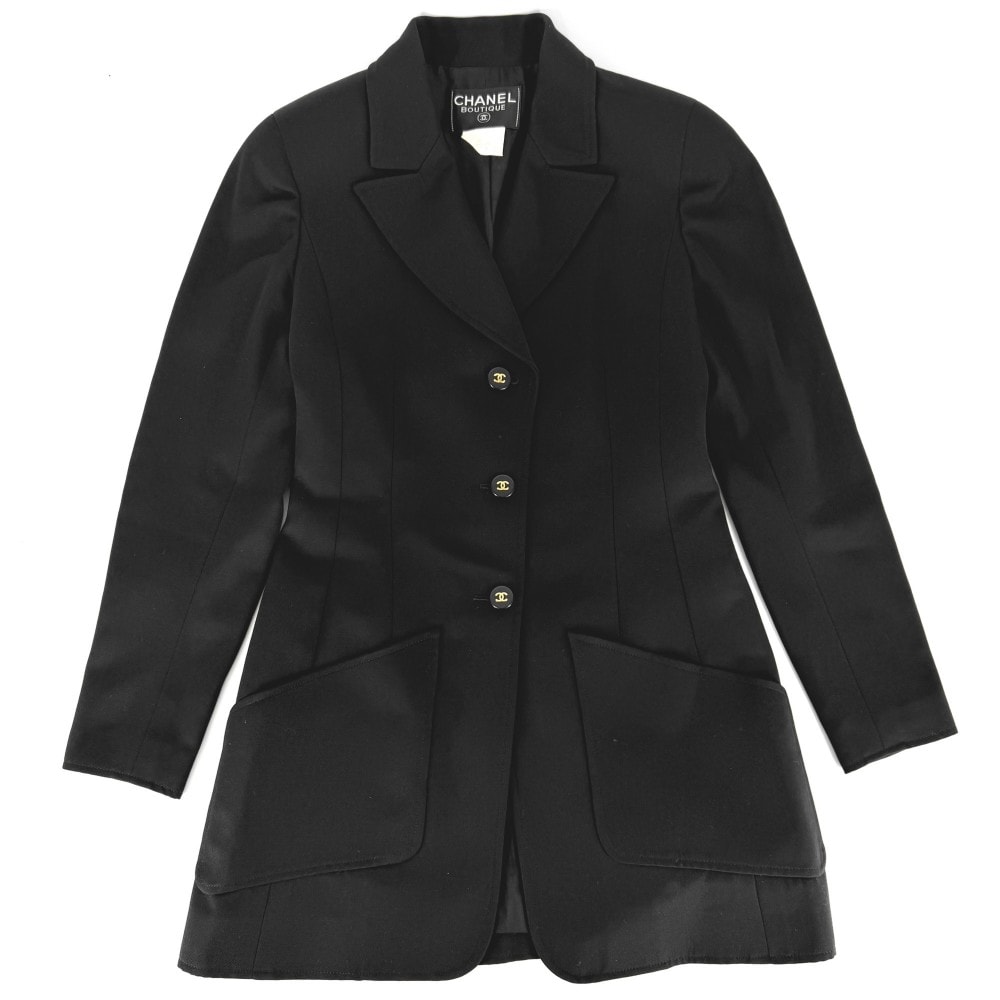 CHANEL シャネル アウター ココマーク ジャケット アパレル 服 36 ブラック 黒 ゴールド金具 ウール    レディース【中古品】