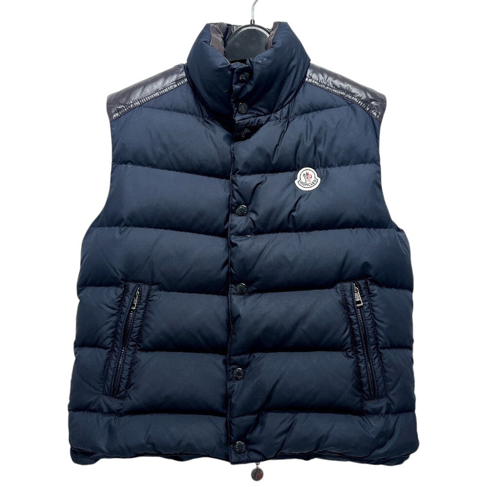 モンクレール MONCLER ワッペン ダウン ベスト ナイロン ブラック