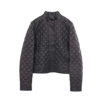 エルメス HERMES セリエボタン キルティング 革ジャン 衣料品 アウター ディアスキン レディース ブラック系 3H1207D1 【中古】