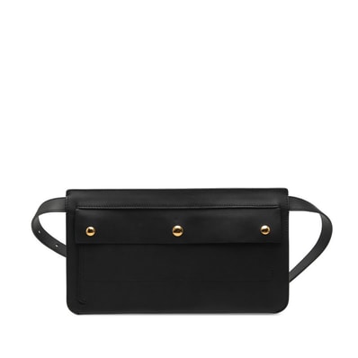 バーバリー ウエストバッグ ボディバッグ ブラック レザー レディース BURBERRY 【中古】