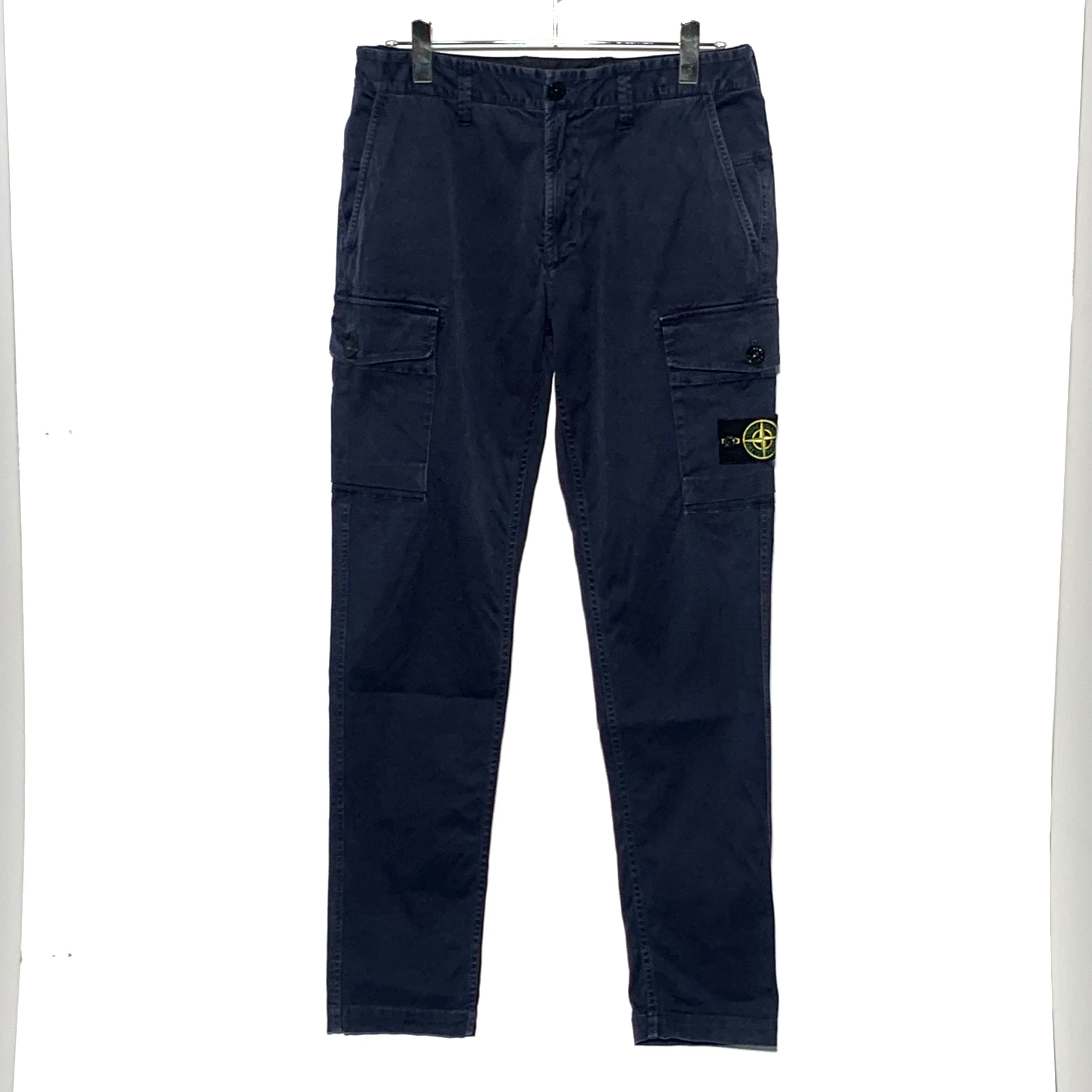 STONE ISLAND garment dye cargo pants NAVY 21AW