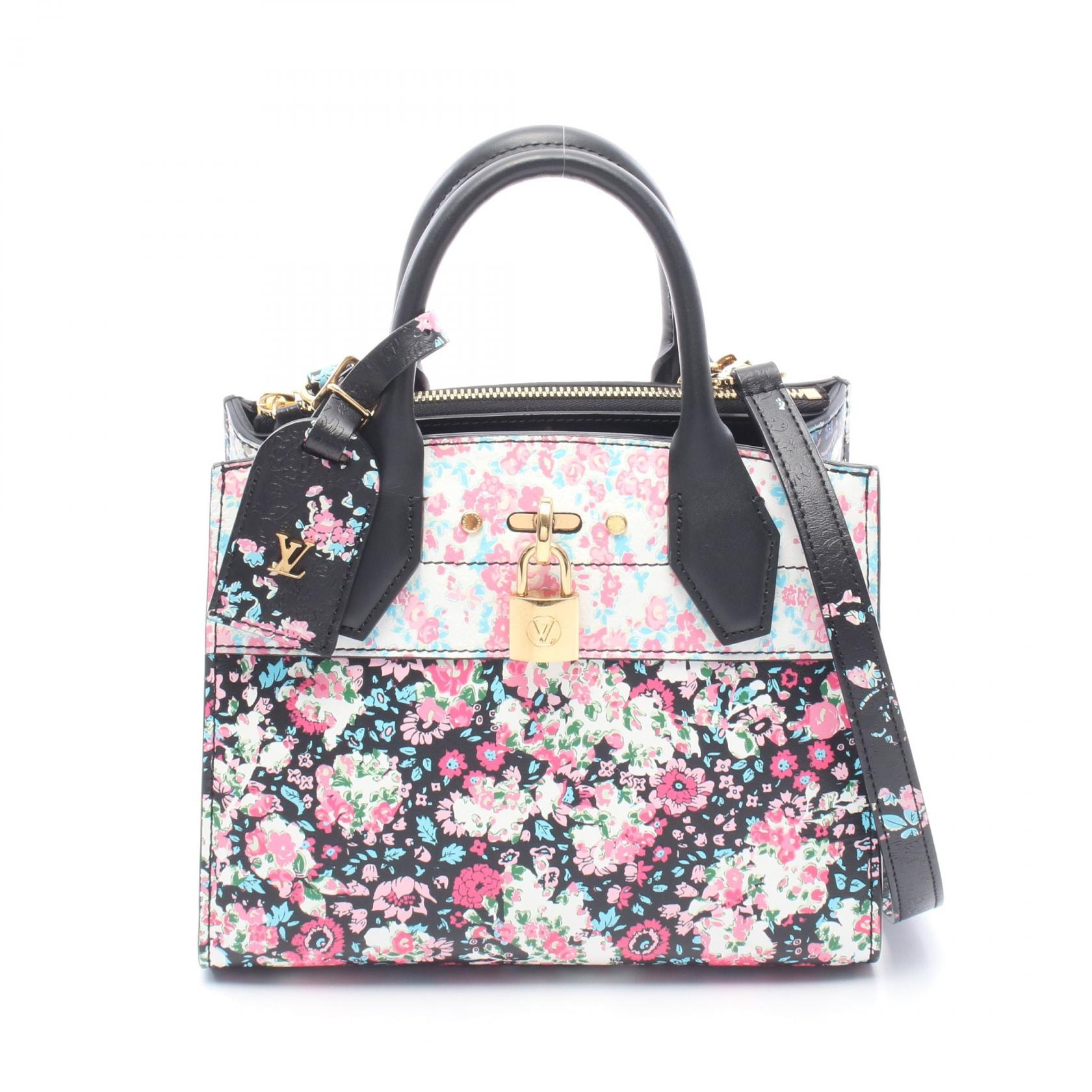 ルイ・ヴィトン LOUIS VUITTON シティ スティーマー MINI リバティローズ 2WAY ハンドバッグ バッグ レザー ピンク レディース ピンク系 / ブラック系 / マルチカラー 【中古】
