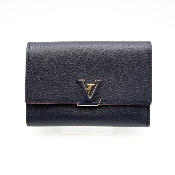 LOUIS VUITTON(ルイヴィトン)ポルトフォイユ・カプシーヌ コンパクト 三つ折り財布 マリーヌルージュ トリヨンレザー ゴールド金具 M62157 レディース【中古】