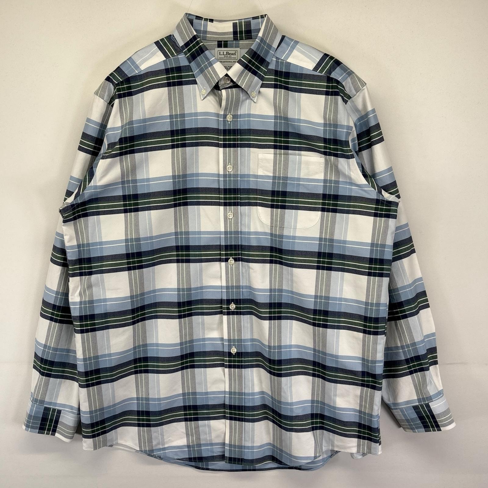 古着 エルエルビーン L.L.Bean 長袖シャツ 大きいサイズ ボタンダウン アウトドア チェック柄 16 マルチカラー メンズ