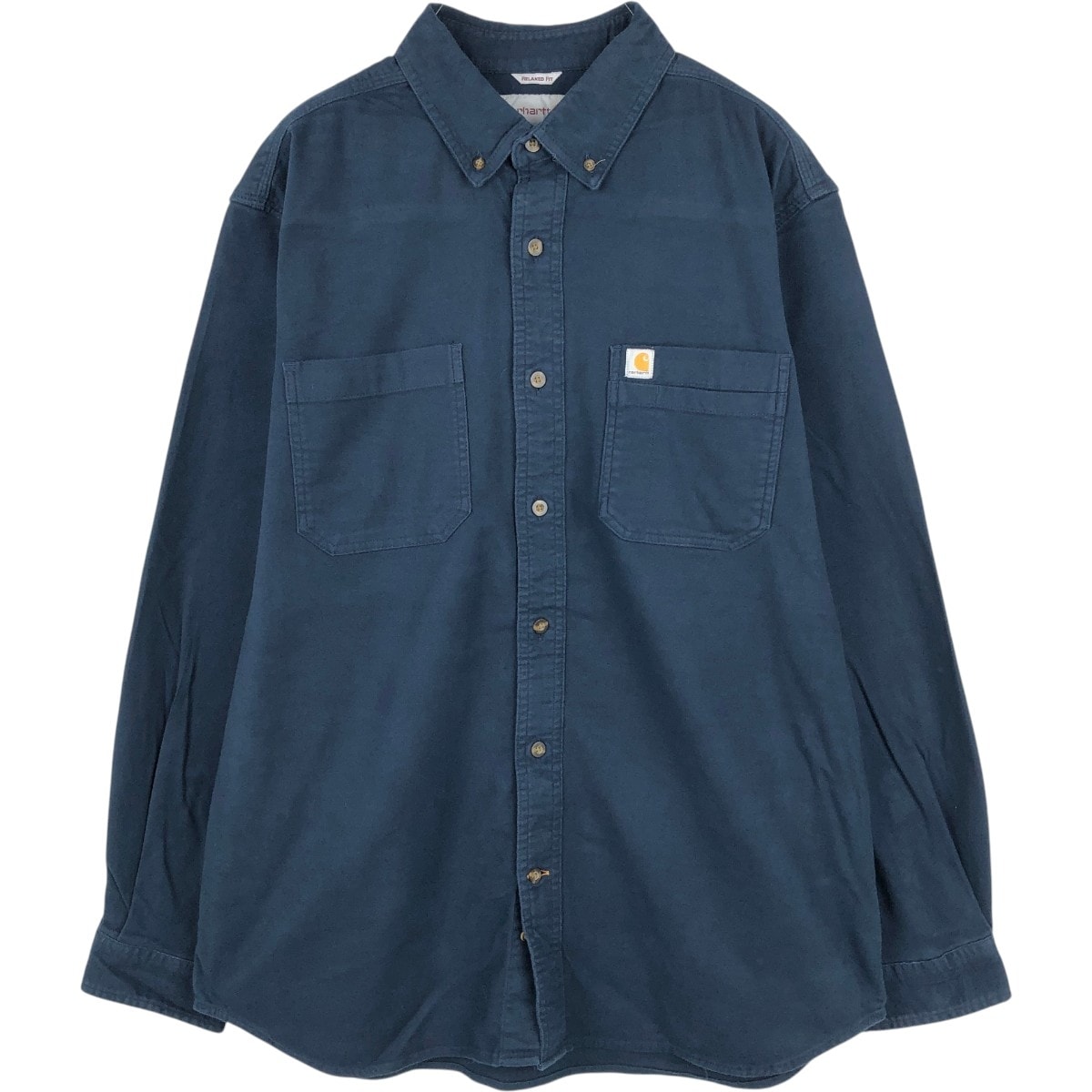 古着 カーハート Carhartt RELAXED FIT 長袖 ボタンダウン ライトネルシャツ メンズL相当/eaa677068