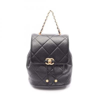 シャネル CHANEL CHANEL19 リュックサック バックパック バッグ ラムスキン(羊革) レディース ブラック系 【中古】
