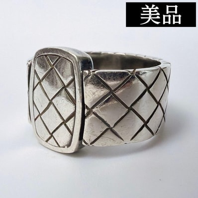 【美品】BOTTEGA VENETA ボッテガヴェネタ イントレチャート SV925 リング 13号 シルバー メンズ レディース