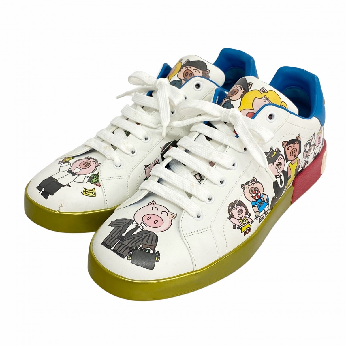 【6ape006】ドルチェアンドガッバーナ スニーカー 9 レザー マルチカラー【中古】メンズ
