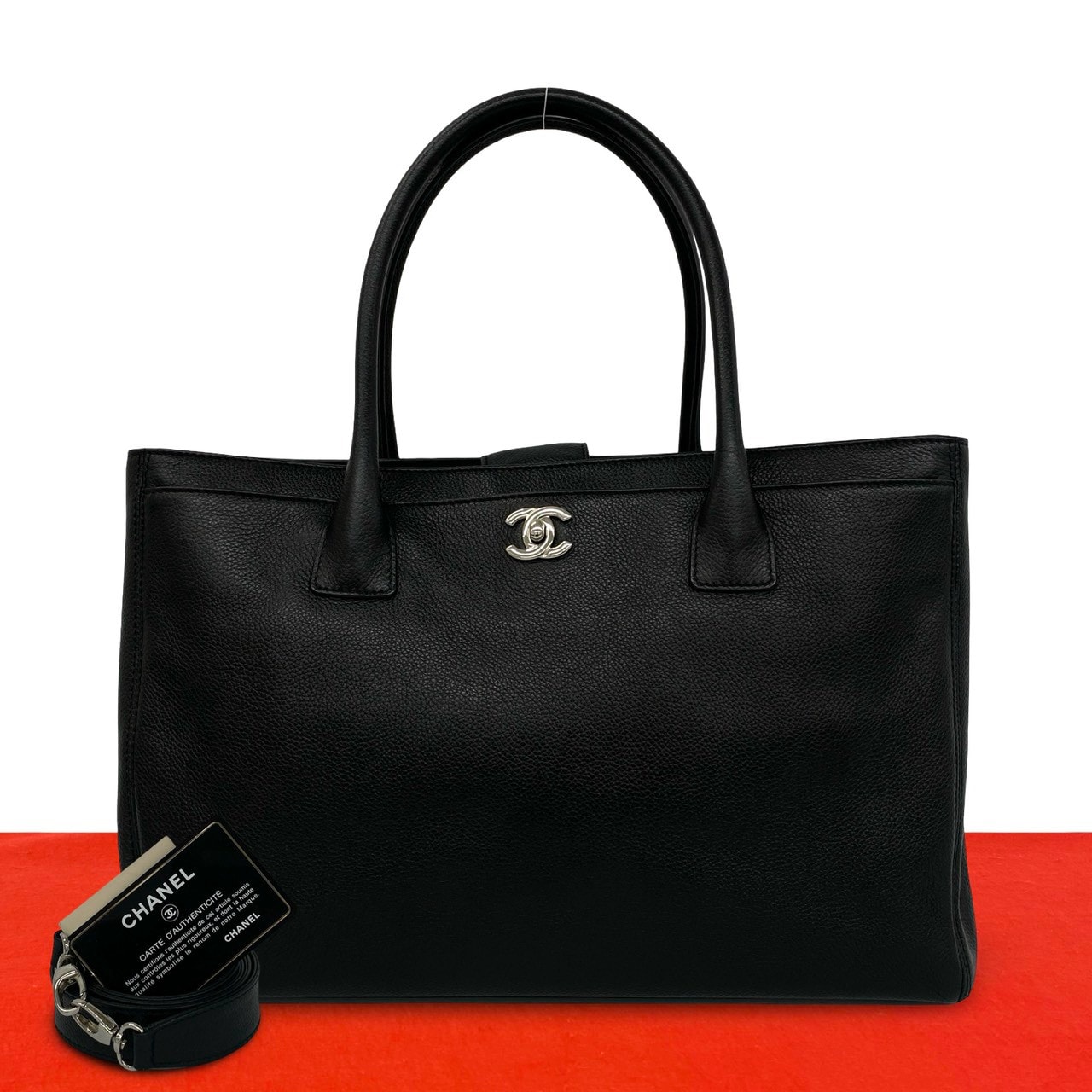 CHANEL シャネル エグゼグティブ トートバッグ ココマーク レザー ショルダーバッグ ブラック
21146