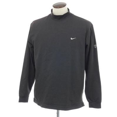 【中古】ナイキ NIKE タイガーウッズ ポリエステルポリウレタン ボーダー 長袖Tシャツ ブラック系【サイズXL】【メンズ】