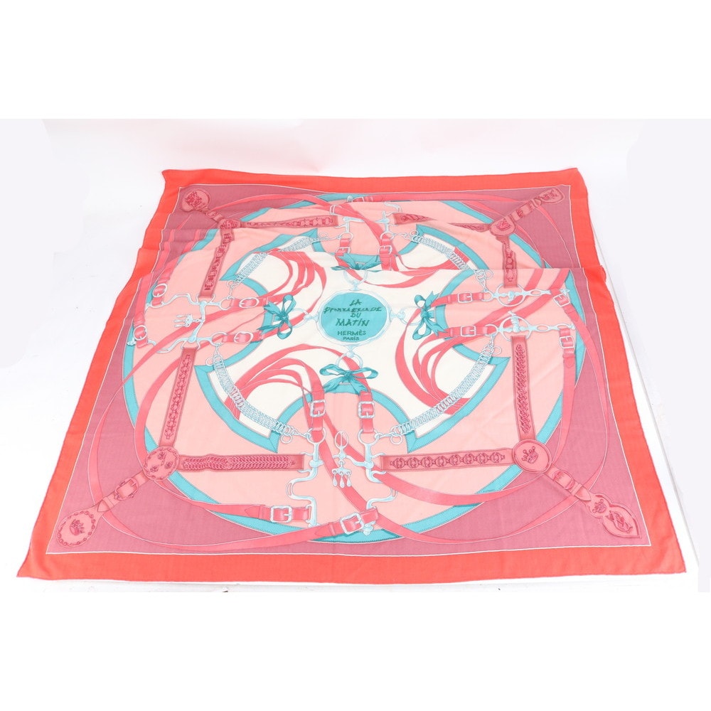 ■美品 エルメスカレ ジェアン 140 朝の散歩 カシシル カシミヤ シルク