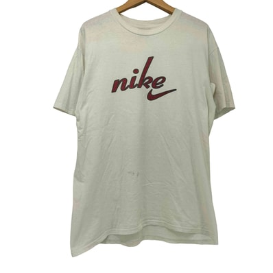 90s 白タグ 筆記体ロゴ プリント S/S Tシャツ【1142784513945】