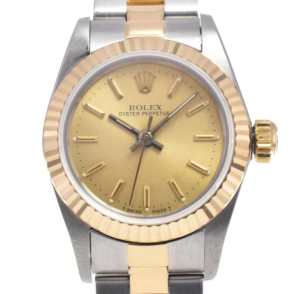 ロレックス ROLEX 67193 オイスターパーペチュアル Cal.2130 ゴールド 自動巻き レディース 美品 腕時計 L#148091