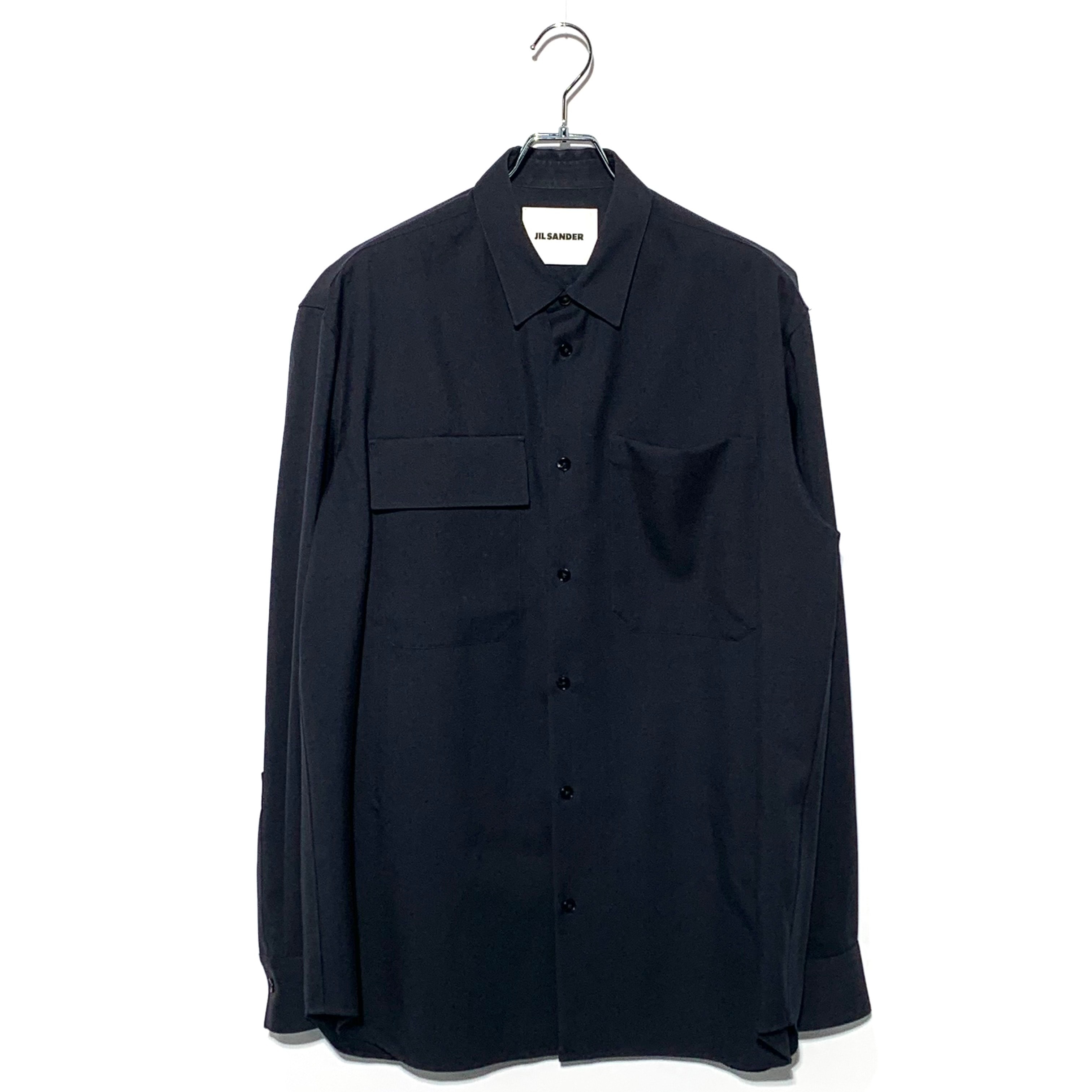 Jil Sander Lightweight Wool Gabardine Shirt "Black"