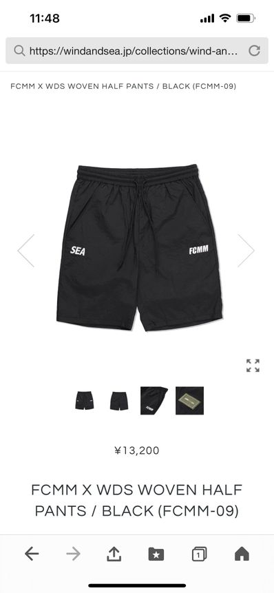 WIND AND SEA X FCMM WOVEN HALF PANTS "Black"