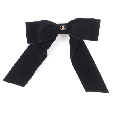 美品 シャネル ヘアアクセサリー ブラック レディース 24V AA8557