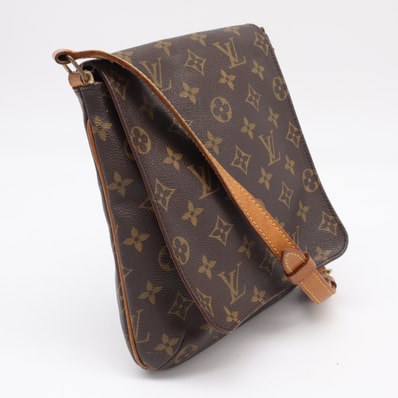 LOUIS VUITTON ルイ・ヴィトン モノグラム ミュゼット サルサ ロング M51387 ショルダーバッグ ブラウン ベージュ コーティングキャンバス レザー レディース