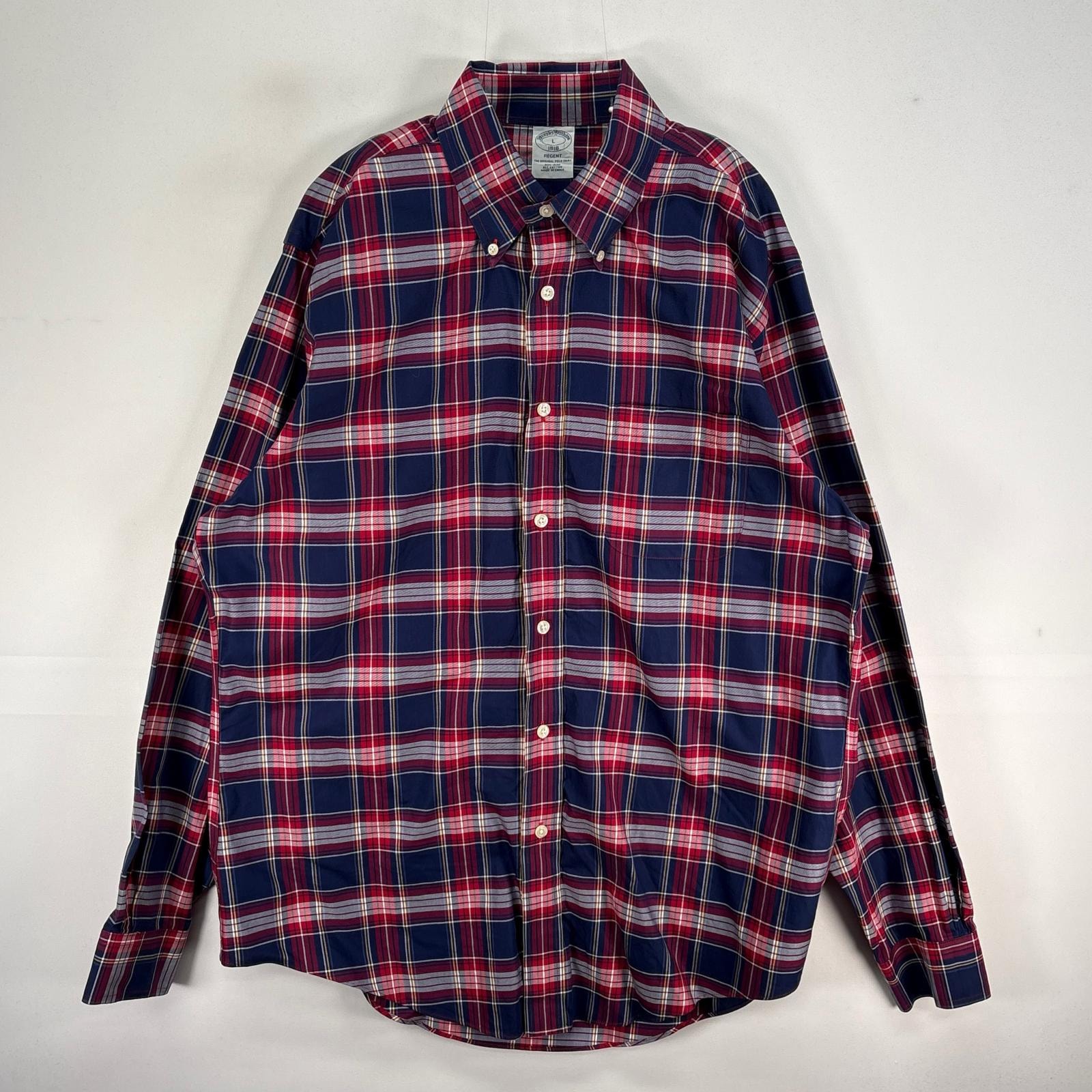 古着 ブルックスブラザーズ Brooks Brothers 長袖シャツ チェック REGENT 1818 L  ネイビー系 マルチカラー メンズ