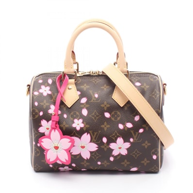 ルイ・ヴィトン LOUIS VUITTON LV × TM スピーディ バンドリエール25 ハンドバッグ バッグ PVCコーティングキャンバス レザー モノグラム・チェリーブロッサム レディース ブラウン系 / マルチカラー M14174 【中古】