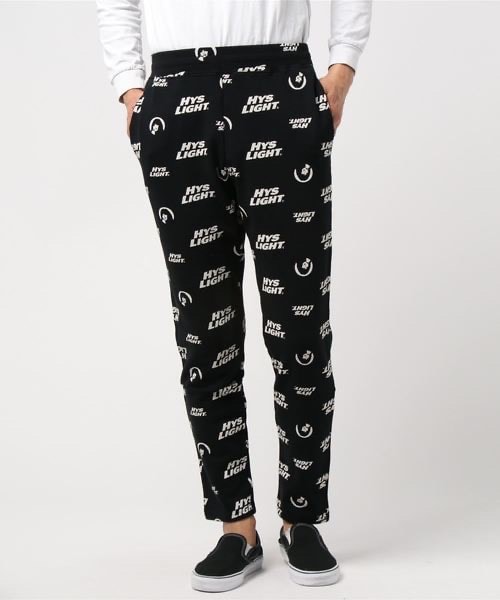 新品✨M❤️HYSTERIC GLAMOURHYS LIGHT総柄スウェットパンツ 02191C01399 ブラック 黒